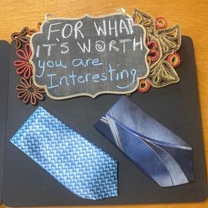 Protocol Men’s Blue & Gray Patterned Necktie - Classic Formal Wear
